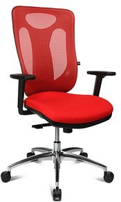 Thumbnail - Topstar Bürostuhl Sitness Net Pro 100, NN39T T31 Stoff rot, Gestell alu