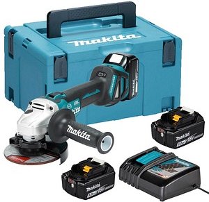 makita DGA513RT3J Akku-Winkelschleifer-Set 18,0 V, mit 3 Akkus