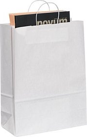 VP Papier-Tragetaschen Toptwist weiß 32,0 x 42,0 cm, 50 St.