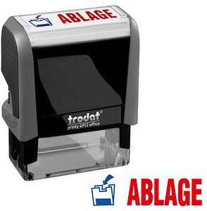 trodat Textstempel "Ablage" printy 4912 office selbstfärbend blau, rot ohne Logo, 1 St.