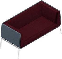 Quadrifoglio 2-Sitzer Sofa Accord bordeaux, grau weiß Stoff, 1 St.