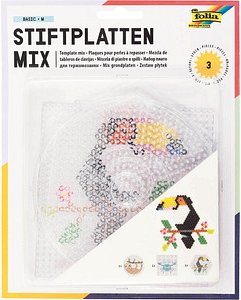folia Bügelperlen Stiftplatten BASIC Groß transparent 3 St.