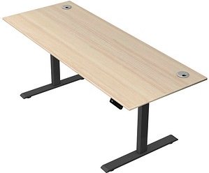 Kerkmann Move 2 Plus elektrisch höhenverstellbarer Schreibtisch ahorn rechteckig, T-Fuß-Gestell anthrazit 200,0 x 80,0 c...