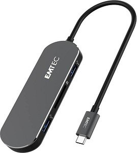 EMTEC USB-Hub T650C Type-C 3-fach schwarz