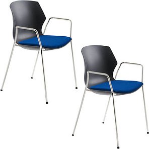2 Mayer Schalenstühle myPRIMO 2511 01 01 A 26 396 blau Stoff
