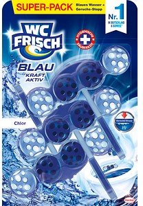 WC FRISCH BLAU KRAFT AKTIV WC-Duftspüler Chlor, 3x 50,0 g
