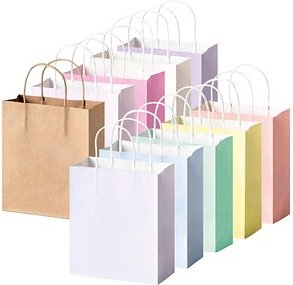 20 folia Papiertüten PASTELL M je 2x helllila, dunkellila, hellblau, mint, hellgelb, apricot, creme, natur, hellpink, pi...