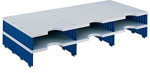 styro Sortierstation Styrodoc grau/blau mit 6 Fächern