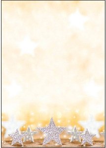 SIGEL Weihnachtsbriefpapier Glitter Star Motiv DIN A4 90 g/qm 100 Blatt