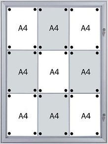 Thumbnail - FRANKEN Schaukasten Security silber 9x DIN A4 74,1 x 2,3 x 100,4 cm, 1 St.
