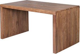 WOHNLING Schreibtisch akazie rechteckig, Wangen-Gestell braun 140,0 x 80,0 cm