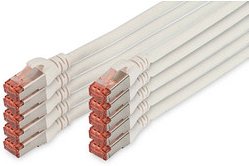 DIGITUS RJ45-Stecker/RJ-45 Stecker Netzwerkkabel DK-1644-010-WH-10 1,0 m weiß, 10 St.
