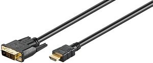 goobay HDMI A/DVI-D Kabel 5,0 m schwarz, 1 St.