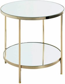 Thumbnail - HAKU Möbel Beistelltisch rund Glas gold 45,0 x 45,0 x 46,0 cm, 1 St.