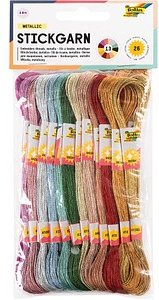 folia Garn METALLIC zum Sticken glänzend mehrfarbig 1,0 mm x 8,0 m