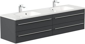 POSSEIK Waschbecken mit Unterschrank GEANT 180 grafit 180,0 x 49,6 x 44,0 cm