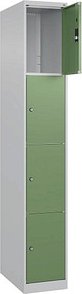 CP Schließfachschrank Classic Plus lichtgrau, resedagrün 080000-104 S10006, 4 Schließfächer 30,0 x 50,0 x 185,0 cm
