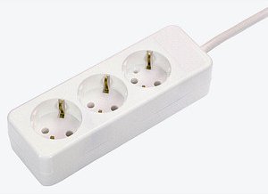 as-Schwabe 3-fach Steckdosenleiste 1,4 m weiß