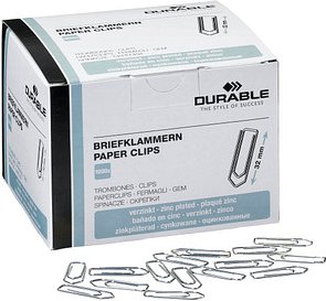 Thumbnail - DURABLE Büroklammern silber verzinkt, 1.000 St.
