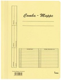 bene Schnellhefter Comba-Mappe Karton gelb DIN A4, 5 St.