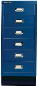 BISLEY MultiDrawer™ L296S Schubladenschrank oxfordblau 6 Schubladen 27,8 x 38,0 x 67,0 cm, 1 St.