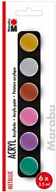 Marabu Metallic Acrylfarben farbsortiert, 6 St.