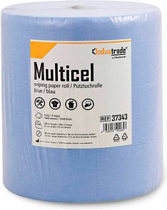 Industrade® Putztuchrolle Multicel 3-lagig blau, 1.000 Blätter