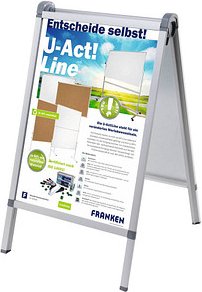 FRANKEN Kundenstopper Outdoor PRO silber DIN A1 2 Fächer