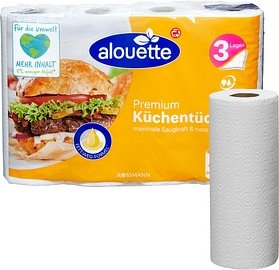 alouette Küchenrollen Premium 3-lagig, 4 Rollen