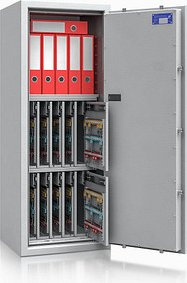 Thumbnail - ISS safe4key Schlüsseltresor lichtgrau mit 560 Haken, Elektronikschloss, 50,0 x 42,0 x 130,0 cm, 1 St.