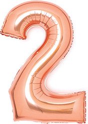 amscan® Folienballon Medium, Zahl 2 rosé, 1 St.