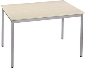 SODEMATUB Mehrzwecktisch ahorn, alu rechteckig, Vierkantrohr alu, 160,0 x 80,0 x 74,0 cm