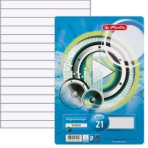 herlitz Ringbucheinlagen A4 liniert, 50 Blätter