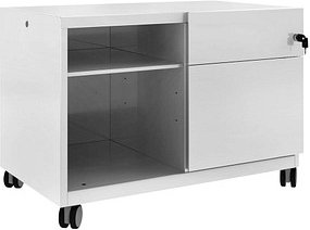 Thumbnail - BISLEY Note™ Caddy Rollcontainer lichtgrau 2 Auszüge 80,0 x 49,0 x 56,3 cm