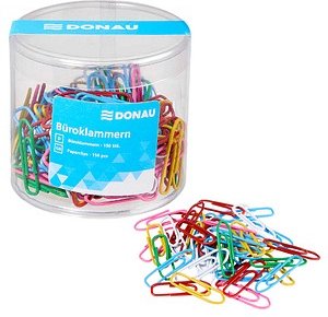 DONAU Büroklammern farbsortiert kunststoffüberzogen, 150 St.