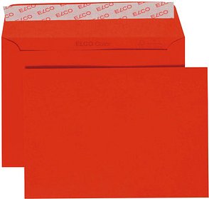 ELCO Briefumschläge Color DIN C6 ohne Fenster intensivrot haftklebend 25 St.