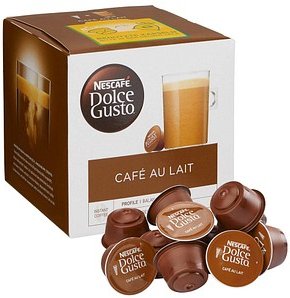 NESCAFÉ DOLCE GUSTO® CAFÉ AU LAIT Kaffeekapseln, Robustabohnen kräftig, 16 Portionen