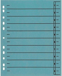 Wekre Trennblätter DIN A4 0-9 blau, 230 g/m², 100 Blatt