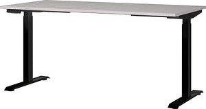 GERMANIA JET höhenverstellbarer Schreibtisch kaschmir rechteckig, T-Fuß-Gestell schwarz 160,0 x 80,0 cm