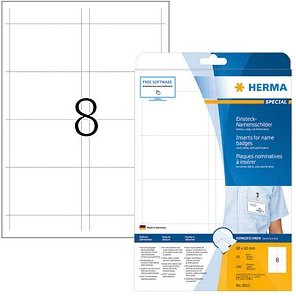 HERMA Einsteckschilder für Namensschilder SPECIAL 9,0 x 6,0 cm, 200 St.