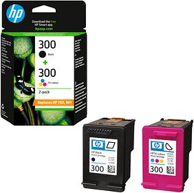 Thumbnail - HP 300 (CN637EE) schwarz, color Druckerpatronen, 2er-Set