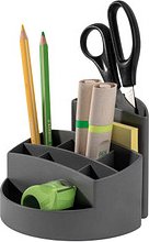 HAN Schreibtisch-Organizer RONDO KARMA öko-grau 100% Recyclingmaterial 9 Fächer 14,0 x 14,0 x 10,9 cm