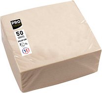PROnappe Servietten creme 2-lagig 20,0 x 20,0 cm, 50 St.