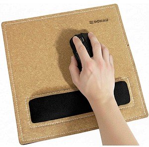 DONAU Mousepad mit Handgelenkauflage braun