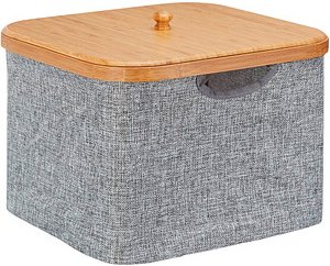 relaxdays Aufbewahrungsbox grau/braun 33,0 x 33,0 x 25,0 cm