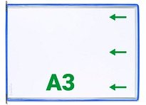 tarifold Sichttafeln mit 5 Aufsteckreitern DIN A3 quer blau, Öffnung seitlich, 10 St.