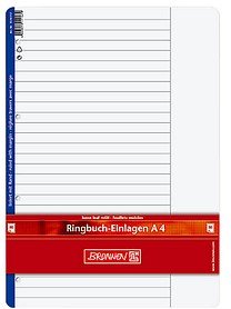 BRUNNEN Ringbucheinlagen A4 liniert, 50 Blätter