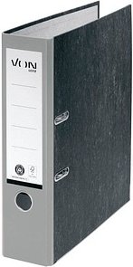 VON LEITZ Ordner grau mamoriert Karton 8,0 cm DIN A4, 1 St.