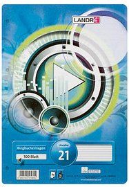 LANDRÉ® Ringbucheinlagen A4 liniert, 100 Blätter