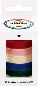 folia Geschenkband CLASSIC samtig champagner, rosa, rot, dunkelgrün, dunkelblau 10,0 mm x 2,0 m